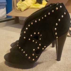 Black Suade Steve Madden Bootue Heels